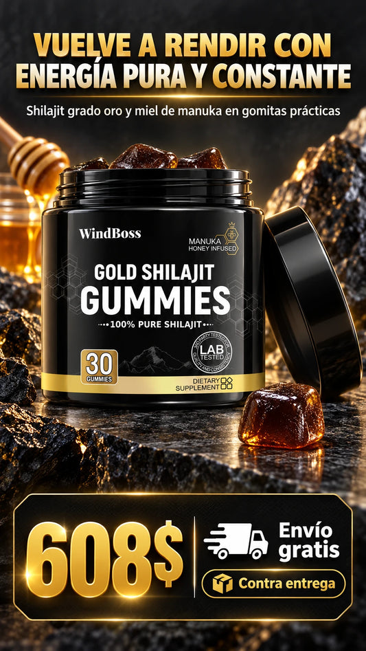 Gomitas de Shilajit Puro WindBoss Gold Shilajit Gummies con Miel de Manuka